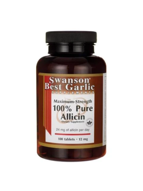Swanson 100% Pure Allicin, 12 mg Maximum Strength, 100 tablet - EXPIRACE 2/2024