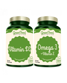 GreenFood Omega 3 120 kapslí + Vitamin D3 60 kapslí