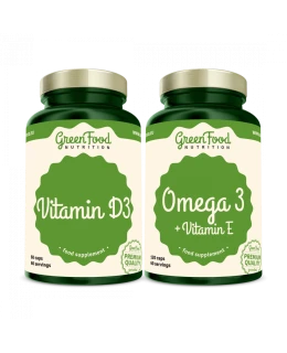 GreenFood Omega 3 120 kapslí + Vitamin D3 60 kapslí