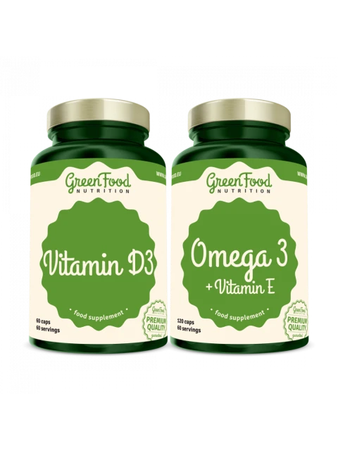 GreenFood Omega 3 120 kapslí + Vitamin D3 60 kapslí
