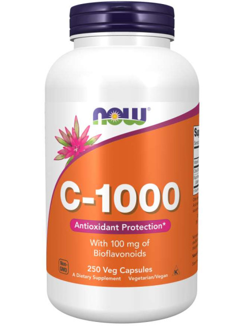 NOW Vitamin C-1000 s bioflavonoidy, 250 rostlinných kapslí