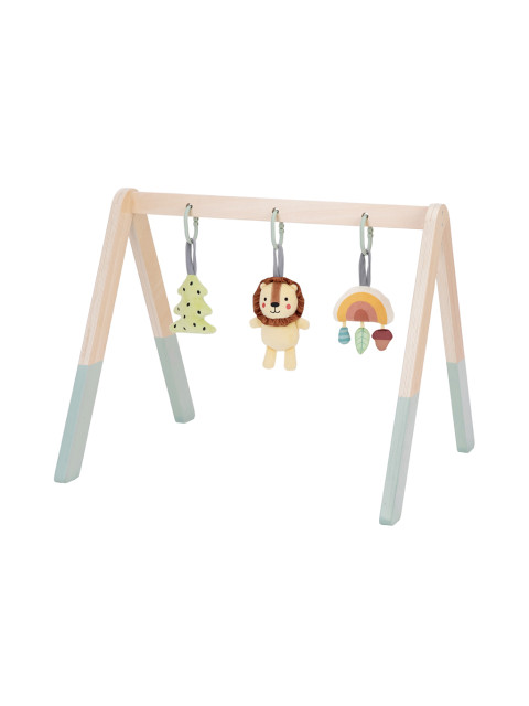TookyToy Dřevěná dětská hrazdička s hračkami