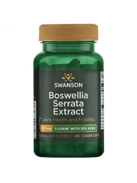 Swanson Boswellia Serrata Extract (Kadidlovník pilovitý extrakt), 125 mg, 60 rostlinných kapslí 