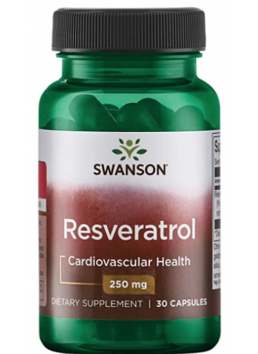 Swanson Resveratrol, 250 mg, 30 kapslí