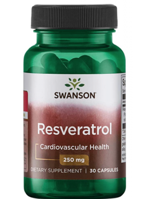 Swanson Resveratrol, 250 mg, 30 kapslí