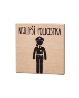 ČistéDřevo Dřevěný podtácek - Nejlepší policistka