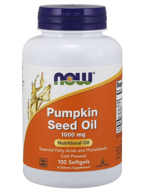 NOW Pumpkin Seed Oil (olej z dýňových semínek), 1000 mg, 100 softgelových kapslí