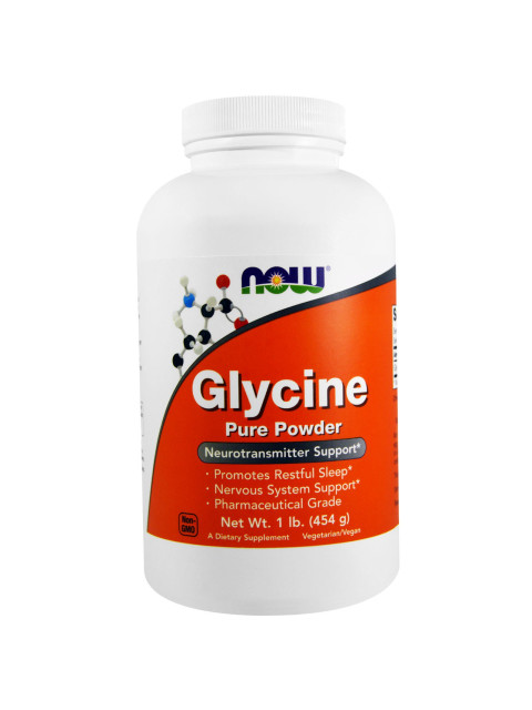 NOW Glycin, čistý prášek, 454 g