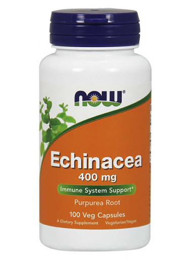 NOW Echinacea (Třapatka), 400 mg, 100 rostlinných kapslí - EXPIRACE -11/22