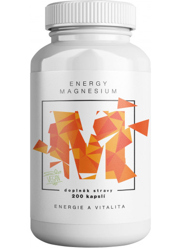 BrainMax Energy Magnesium, 1000 mg, 200 kapslí (Magnesium Malate - Hořcík malát, 164 mg)