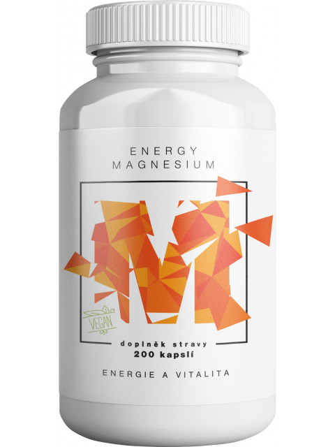 BrainMax Energy Magnesium, 1000 mg, 200 kapslí (Magnesium Malate - Hořcík malát, 164 mg)