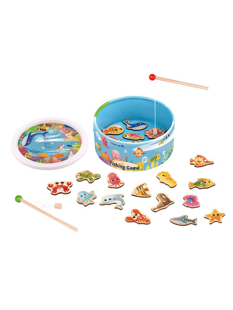 TookyToy Dřevěná magnetická hra - rybičky