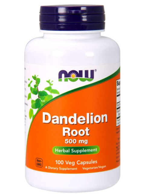 NOW Dandelion Root (Pampeliška kořen), 500 mg, 100 rostlinných kapslí