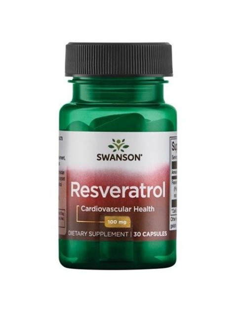 Swanson Resveratrol, 100 mg, 30 kapslí