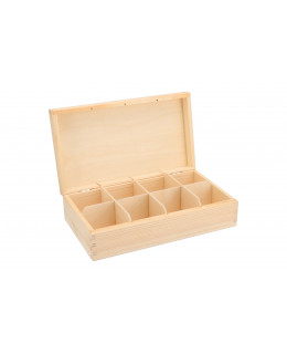 ČistéDřevo Dřevěná krabička na čaj (8 přihrádek)