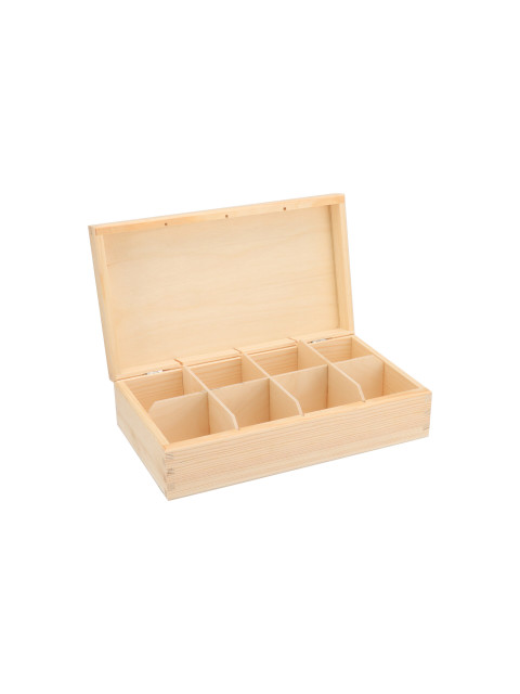 ČistéDřevo Dřevěná krabička na čaj (8 přihrádek)