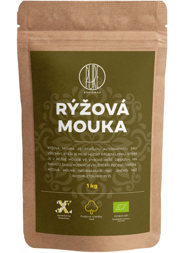BrainMax Pure Rýžová mouka - bezlepková BIO, 1 kg