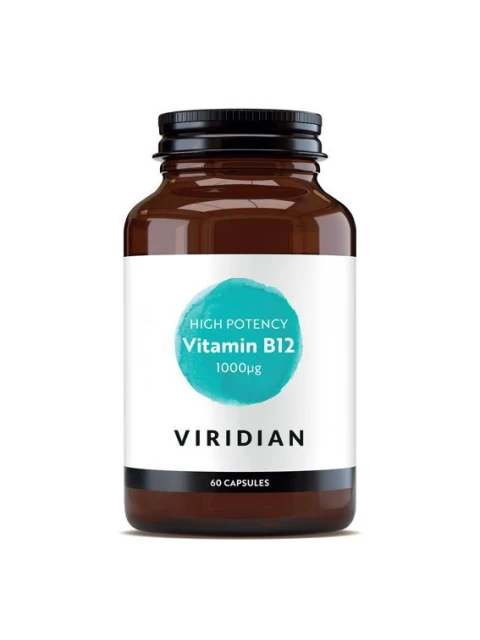 Viridian High Potency Vitamin B12, 1000 ug, 60 kapslí