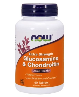 NOW Glukosamin & Chondroitin Extra Strength (dvojitá síla), 60 tablet