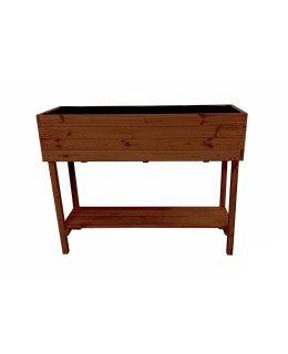 ATMOWOOD Vyvýšený dřevěný truhlík s policí 80 cm - teak