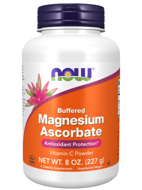 NOW Magnesium Ascorbate Pure Buffered Powder (hořčík askorbát prášek), 227 g