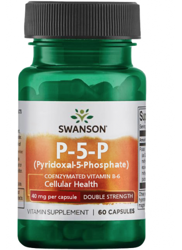 Swanson Vitamin B6 P-5-P, 40 mg, (vitamin B6), 60 kapslí