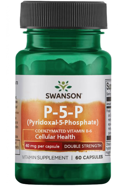 Swanson Vitamin B6 P-5-P, 40 mg, (vitamin B6), 60 kapslí