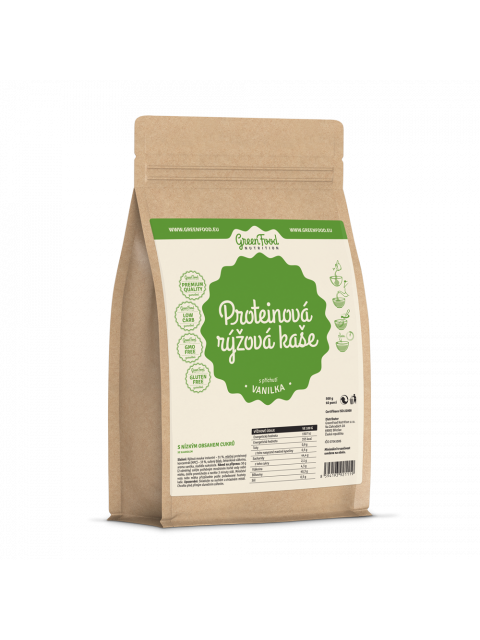 GreenFood Proteinová RÝŽOVÁ kaše 500g - Vanilka - EXPIRACE 3/24