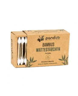 Pandoo Bambusové dětské vatové tyčinky do uší s bio bavlnou 55 ks