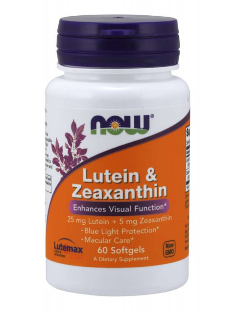 NOW Lutein & Zeaxanthin (zdraví očí), 60 softgel kapslí