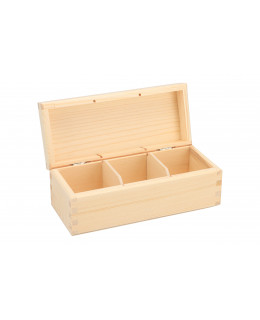ČistéDřevo Dřevěná krabička na čaj (3 přihrádky)