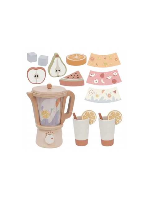 TookyToy Dřevěný smoothie mixér s příslušenstvím