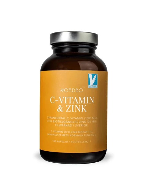 Nordbo Vitamin C and Zinek, 100 kapslí