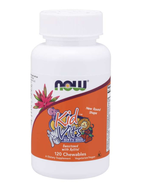 NOW Kid Vits, Berry blast, Multivitamín pro děti, 120 žvýkacích pastilek