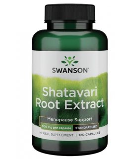 Swanson Shatavari Root Extract Standardized (standardizovaný extrakt Chřest hroznovitý kořen), 500 mg, 120 kapslí 