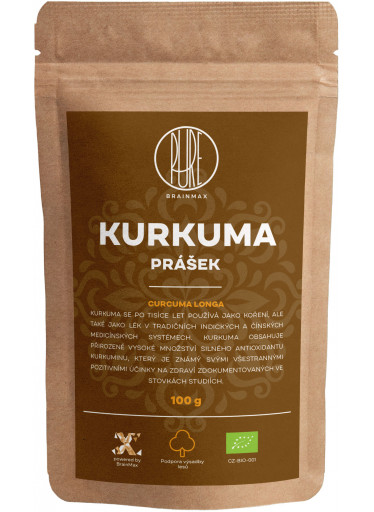 BrainMax Pure Kurkuma BIO prášek, 100 g