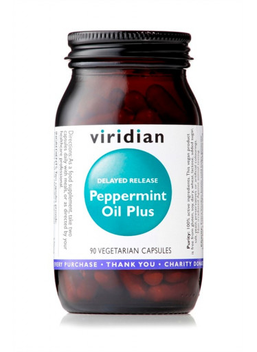 Viridian Peppermint Oil Plus (List máty peprné, kořen zázvoru, kmínové semínko), 90 kapslí - EXPIRACE 10/23