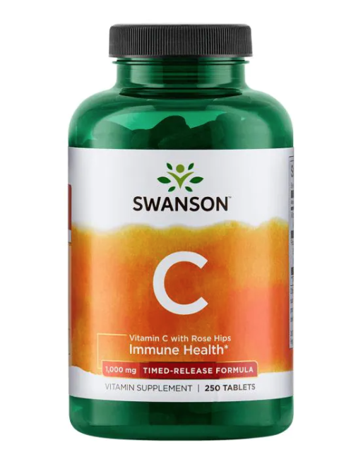 Swanson Vitamin C + Extrakt z Šípků, 1000 mg, 250 tablet