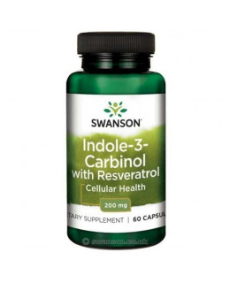 Swanson Indole-3-Carbinol with Resveratrol, 200 mg, 60 kapslí