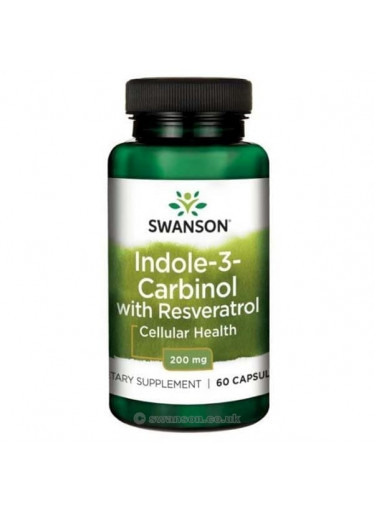 Swanson Indole-3-Carbinol with Resveratrol, 200 mg, 60 kapslí