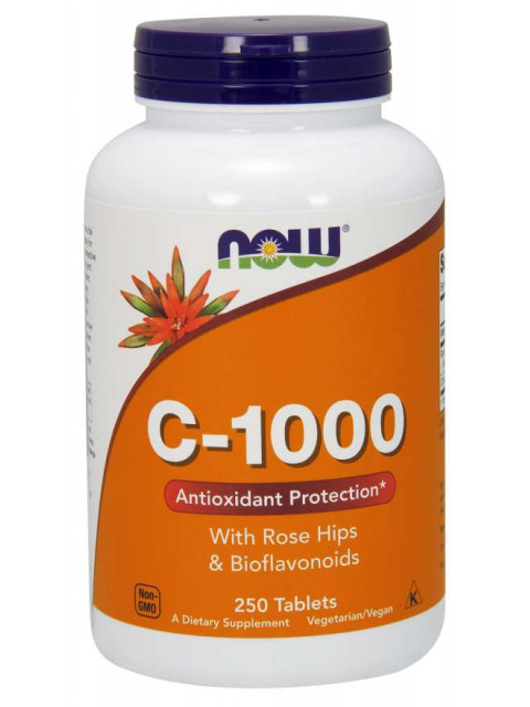 NOW Vitamin C-1000 s bioflavonoidy a šípkem, 250 tablet