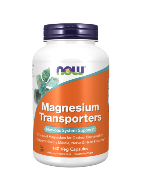 NOW Magnesium Transporters, 180 rostlinných kapslí
