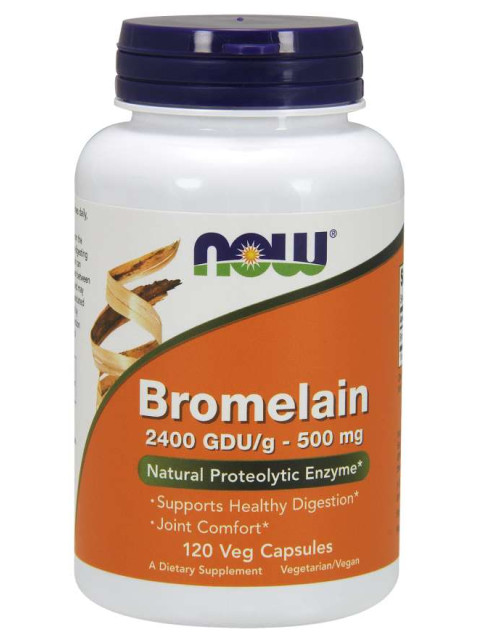 NOW Bromelain, 500 mg, 120 rostlinných kapslí