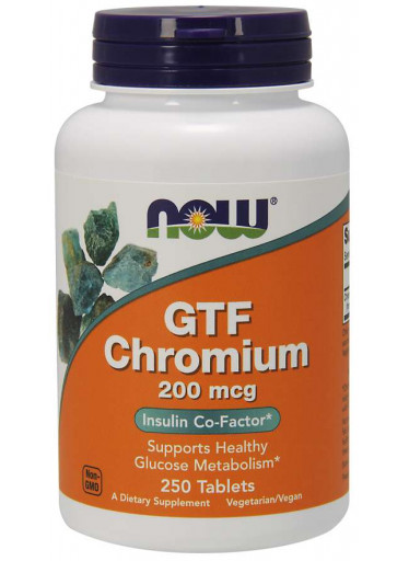 NOW Chromium GTF, 200 µg, 250 tablet