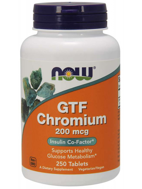 NOW Chromium GTF, 200 µg, 250 tablet