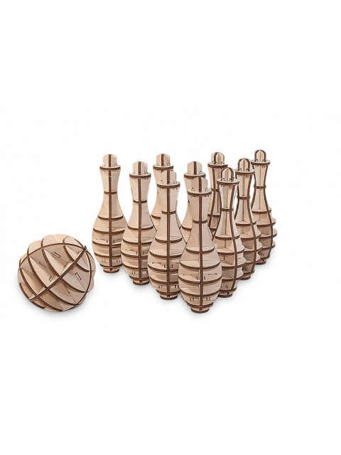 EWA Malé dřevěné mechanické 3D puzzle - Bowling