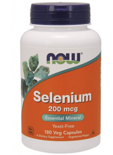 NOW Selenium, 200 µg, 180 rostlinných kapslí