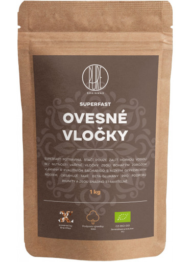 BrainMax Pure Superfast Ovesné Vločky BIO, 1kg