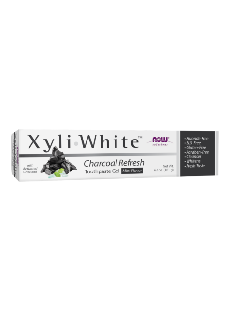 NOW Zubní pasta XyliWhite Charcoal Refresh (s aktivním uhlím), 181g
