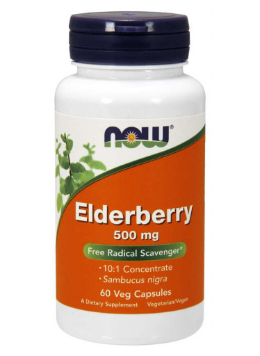 NOW Elderberry (Bezinka), 500 mg, 60 rostlinných kapslí